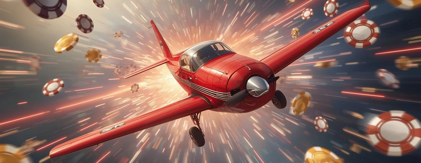 Red Aviator online aircraft soaring through explosive casino-style visuals